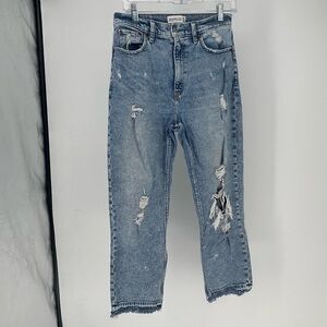 Abercrombie&Fitch Ultra High Rise Ankle Straight Distressed Denim Jeans  Size 29